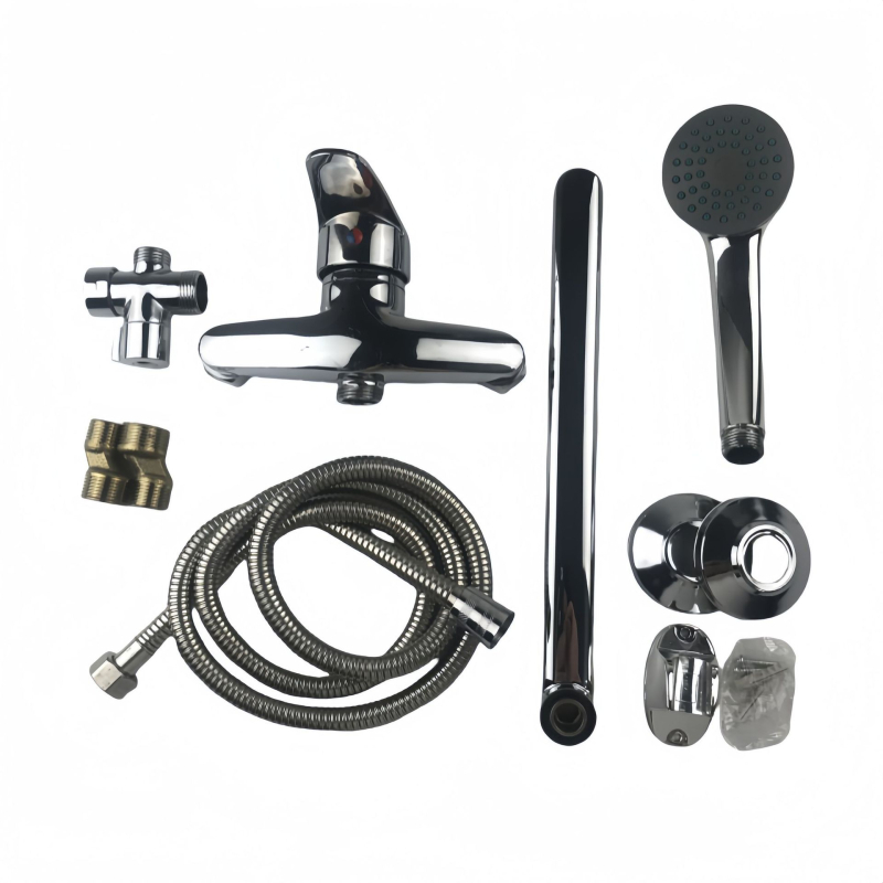 Set de duș pentru cadă cu furtun extensibil și cap de duș rotativ — aliaj de zinc, stil modern minimalist, temperatură de lucru 0-90, presiune nominală 1.0 MPa