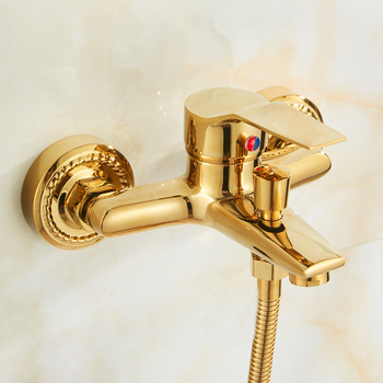 Set de duș, stil european (material cupru, controlul temperaturii, funcție ploaie, montaj pe perete)