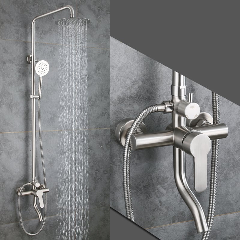 Set tuša od 304 nehrđajućeg čelika, zidni, kružni kišni tuš, model OS808-1