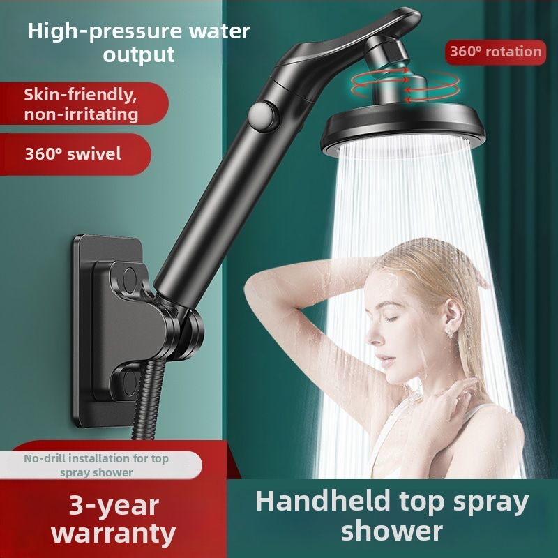 Sprchová hlavica so zvýšením tlaku, s nastaviteľným otočným lakťom, pre malé domácnosti, ultra silný prúd vody