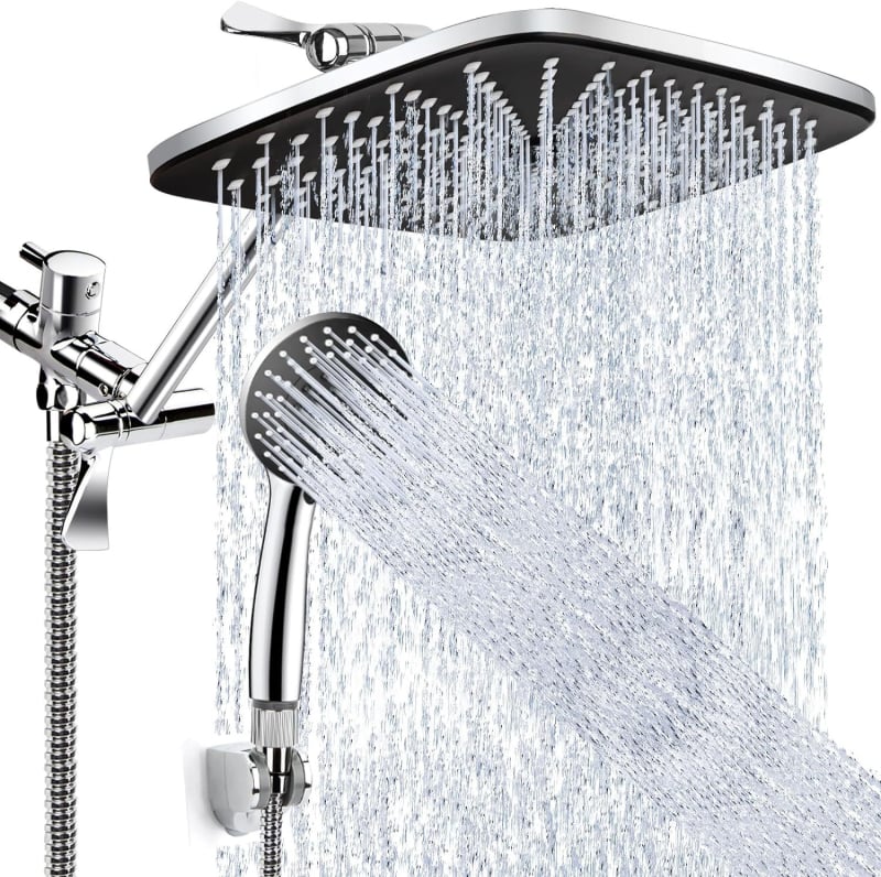 Tuš set s skrivenim zidnim ugradnjom, ABS materijal, CUPC potvrda, tri načina prskanja (Spray, Massage, Rain), kvadratna kromirana tuš glava, model 71119+72062