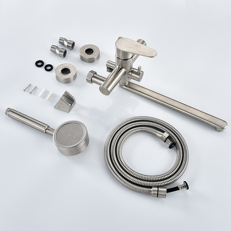 Zidni set slavine za kadu i tuš; materijal: nehrđajući čelik; model: SNA518F; raspon temperature 0-80°C; keramički uložak