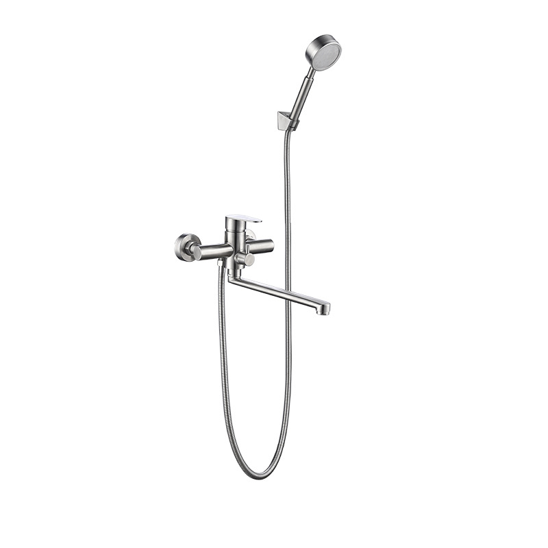 Zidni set slavine za kadu i tuš; materijal: nehrđajući čelik; model: SNA518F; raspon temperature 0-80°C; keramički uložak