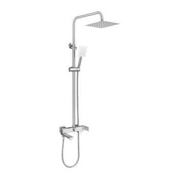 Tuš set od SUS304 nehrđajućeg čelika, kvadratni oblik, model 612309, otvorena ugradnja, kišni tuš