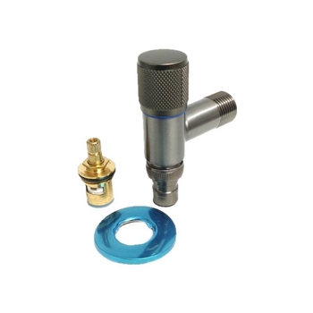 Ugradni zidni slavine za perilicu s keramičkim disk ventilim, nehrđajući čelik, brušena površina, otvaranje ključem.