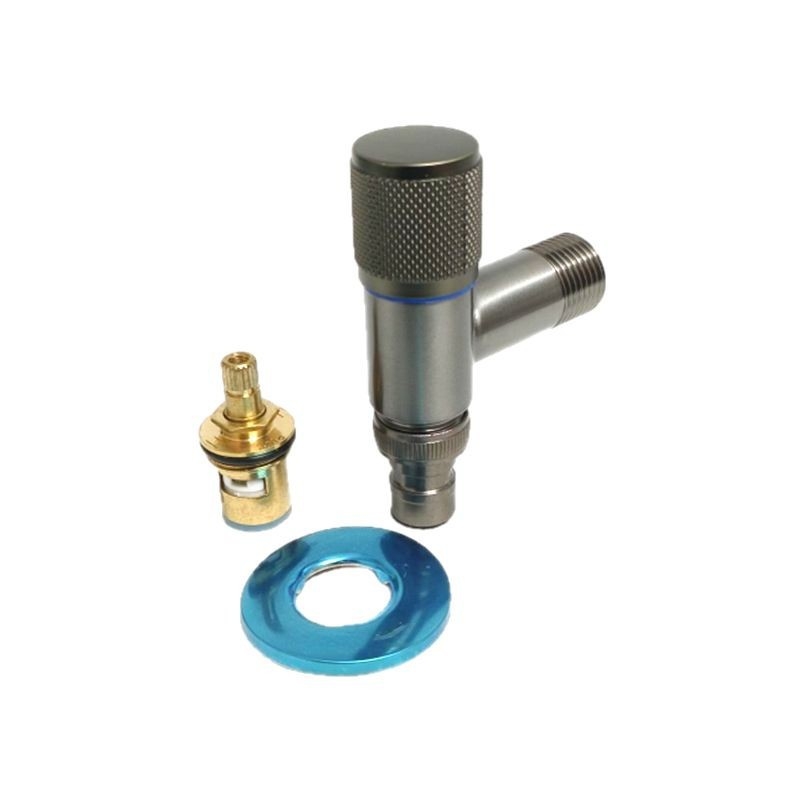 Ugradni zidni slavine za perilicu s keramičkim disk ventilim, nehrđajući čelik, brušena površina, otvaranje ključem.