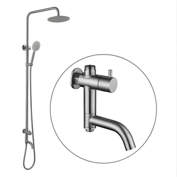 Tuš-set s ugrađenom instalacijom, 304 nehrđajući čelik, okrugla kišna glava, model LG-8101, hladno napajanje, 0–90°C, 0,9 MPa