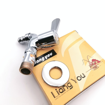 Bakarna zidna slavina za perilicu rublja sa špicastim izljevom, hladna voda, brzo otvaranje