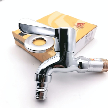 Bakarna zidna slavina za perilicu rublja sa špicastim izljevom, hladna voda, brzo otvaranje