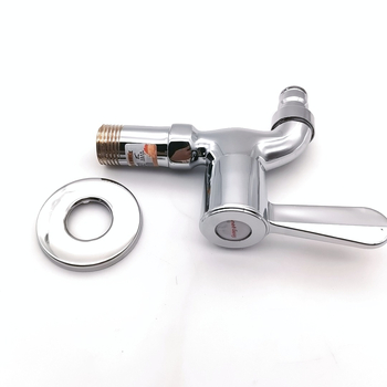 Bakarna zidna slavina za perilicu rublja sa špicastim izljevom, hladna voda, brzo otvaranje