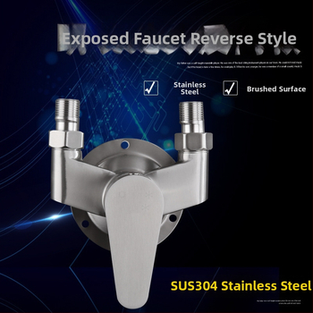304 rozsdamentes acél zuhany keverő, kerámia szeleppel, menetes csatlakozás, 0–90°C, 1.6 MPa, modell 8940