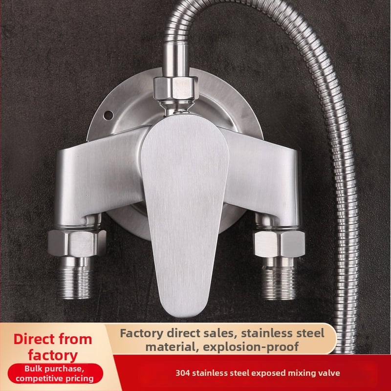 304 rozsdamentes acél zuhany keverő, kerámia szeleppel, menetes csatlakozás, 0–90°C, 1.6 MPa, modell 8940