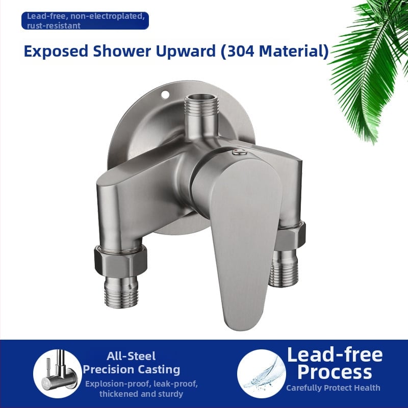 304 rozsdamentes acél zuhany keverő, kerámia szeleppel, menetes csatlakozás, 0–90°C, 1.6 MPa, modell 8940