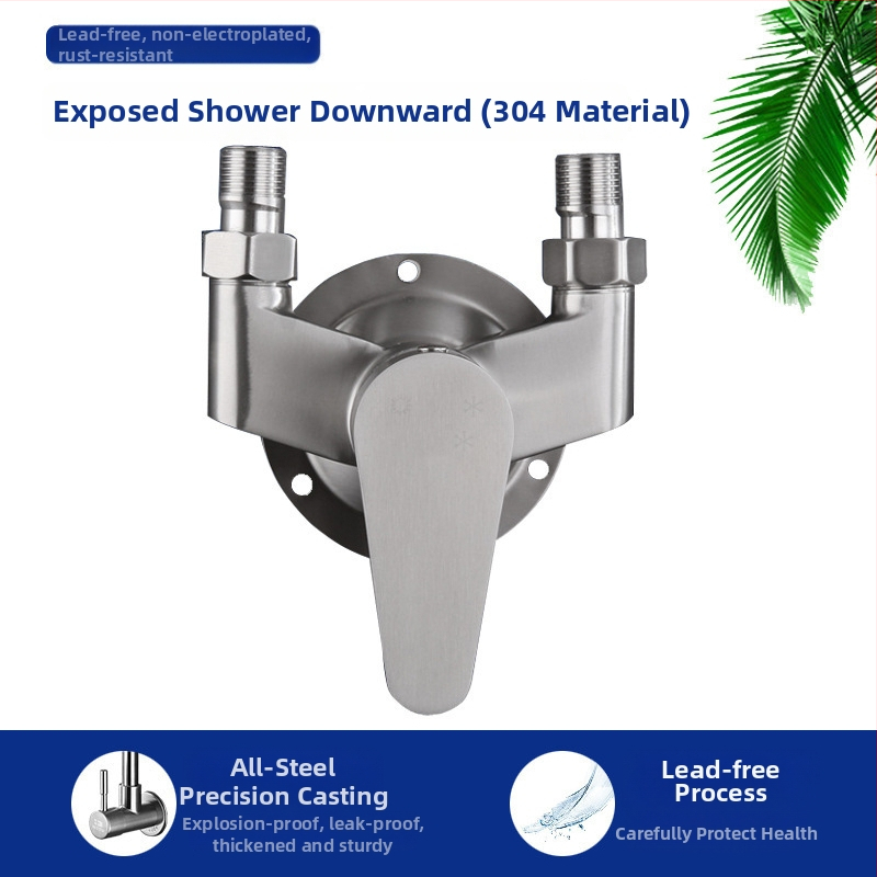304 rozsdamentes acél zuhany keverő, kerámia szeleppel, menetes csatlakozás, 0–90°C, 1.6 MPa, modell 8940