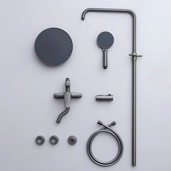 Bakarni tuš komplet – zidni, krom završna obrada, model 8002 – funkcije: raspršivanje, masaža, mjehurići, okretno, kišni tuš