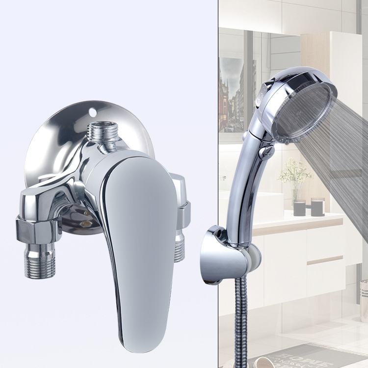 Bakreni tuš miješalica, pločasta montaža, za solarni grijač vode, 0–90°C, 10 MPa, 20 mm ulaz/izlaz, keramički kartridž ventila, model 160822