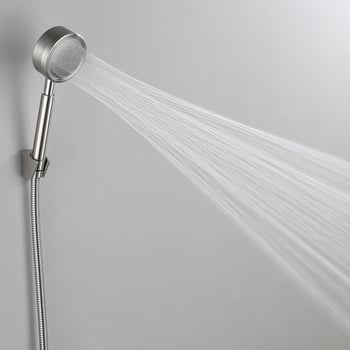 Ručna tuš glava od nehrđajućeg čelika s brušenom površinom, model Small Man Waist Supercharged, okruglog oblika, 0–90°C, 1.6 MPa, montaža gumbom