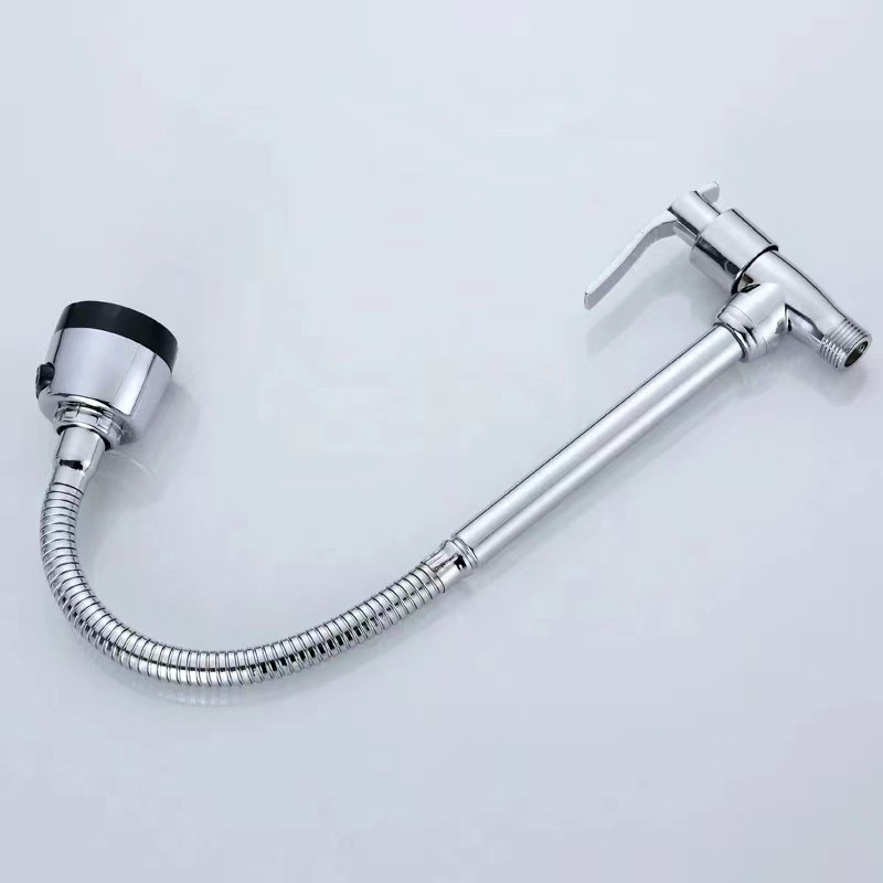 Kuhinjski faucet od cinka, horizontalan, na zid, keramičko jezgro ventila, ulazno-izlazni promjer cijevi: četiri točke, radna temperatura 0–90 °C