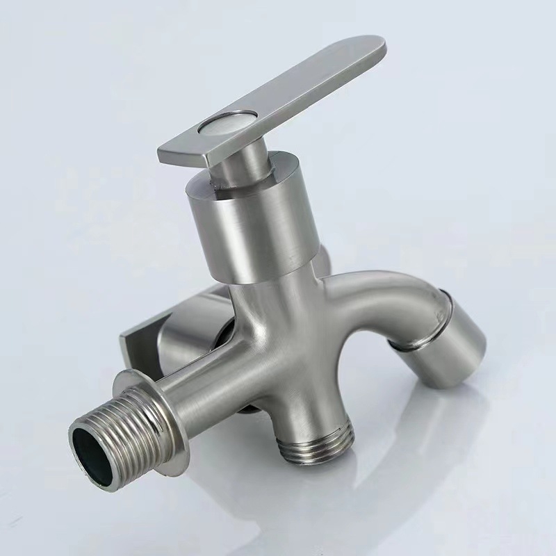 Zidna miješalica za lavabo, jednosmjerna hladna voda, cinkova legura, brušeni završni sloj, model 3100, keramički jezgreni ventil