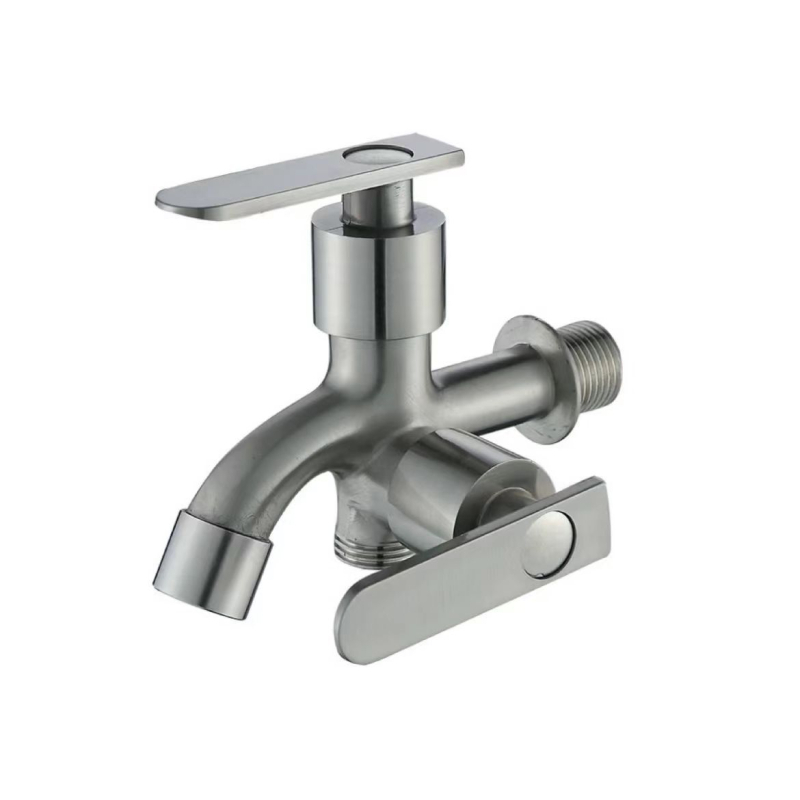 Zidna miješalica za lavabo, jednosmjerna hladna voda, cinkova legura, brušeni završni sloj, model 3100, keramički jezgreni ventil