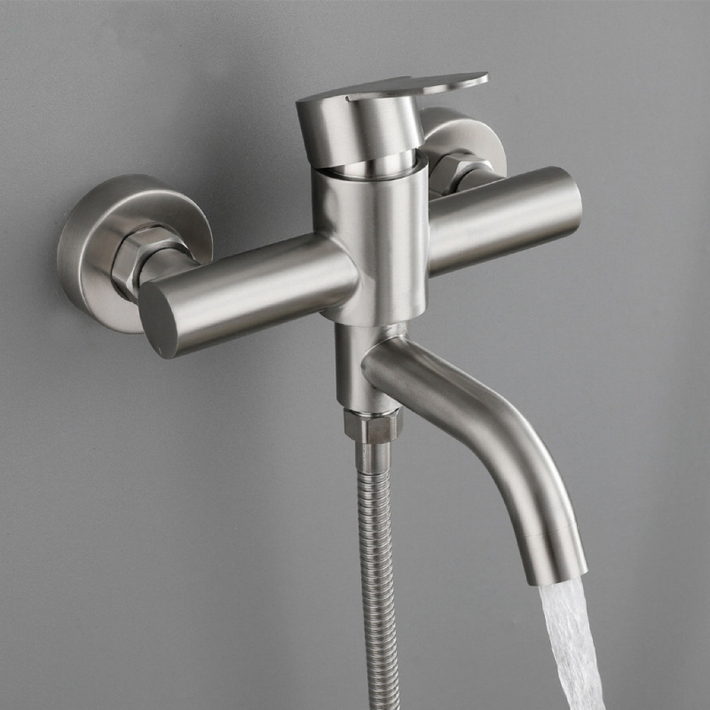 Set tuš slavine od 304 nehrđajućeg čelika, Brushed finiš, keramičko jezgro ventila, 0-90°C, 0.1-0.6 MPa