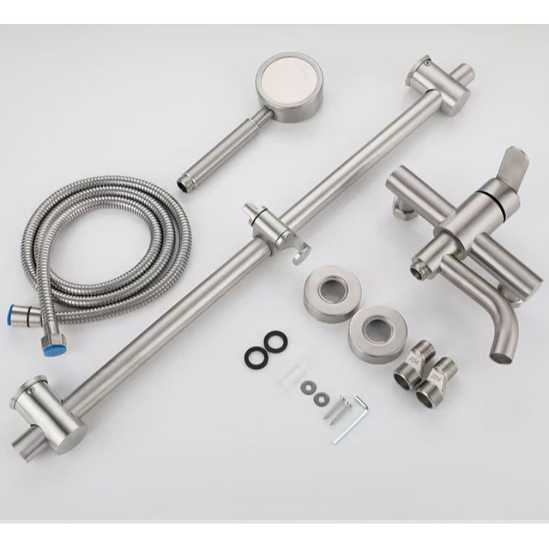 Set tuš slavine od 304 nehrđajućeg čelika, Brushed finiš, keramičko jezgro ventila, 0-90°C, 0.1-0.6 MPa