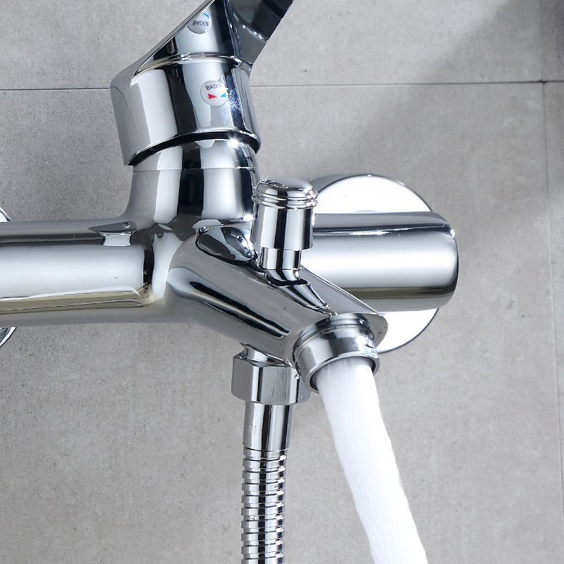 Réz falra szerelhető kétfunkciós fürdőszobai keverő, kerámiás szeleppel