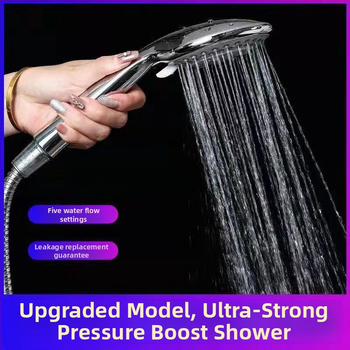 Set tuš glave s pet brzina pod pritiskom i crijeva, ABS materijal, okrugla glava tuša, ručna ugradnja (Model: Xiamen five-speed shower; Radna temperatura: 0-80°C; Materijal: ABS; Oblik: okrugli; Ugradnja: ručna)