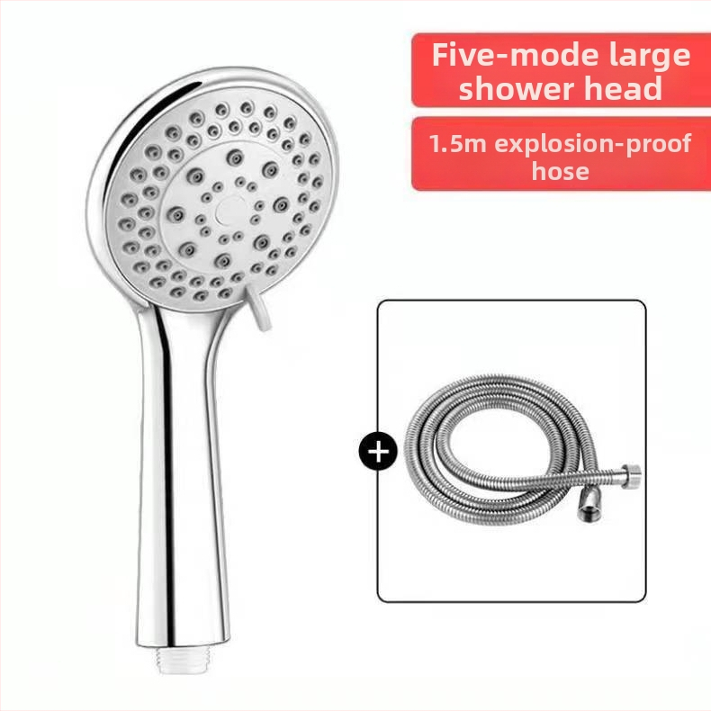 Set tuš glave s pet brzina pod pritiskom i crijeva, ABS materijal, okrugla glava tuša, ručna ugradnja (Model: Xiamen five-speed shower; Radna temperatura: 0-80°C; Materijal: ABS; Oblik: okrugli; Ugradnja: ručna)