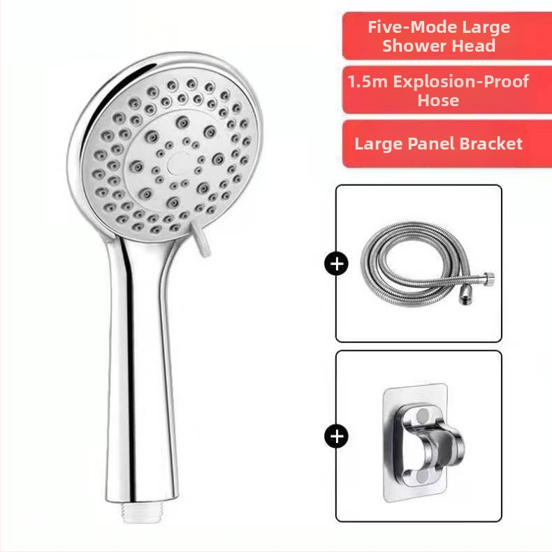 Set tuš glave s pet brzina pod pritiskom i crijeva, ABS materijal, okrugla glava tuša, ručna ugradnja (Model: Xiamen five-speed shower; Radna temperatura: 0-80°C; Materijal: ABS; Oblik: okrugli; Ugradnja: ručna)