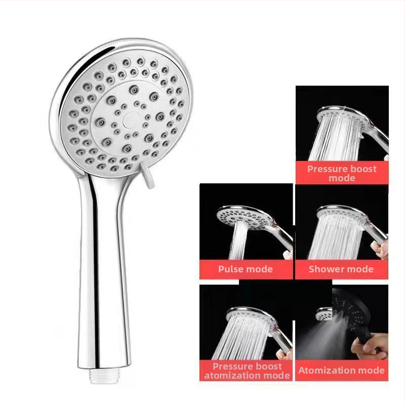 Set tuš glave s pet brzina pod pritiskom i crijeva, ABS materijal, okrugla glava tuša, ručna ugradnja (Model: Xiamen five-speed shower; Radna temperatura: 0-80°C; Materijal: ABS; Oblik: okrugli; Ugradnja: ručna)