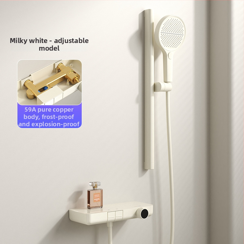 Tuš set s kontrolom temperature, rotirajućom glavom, podešiv, zidna ugradnja, model 1027