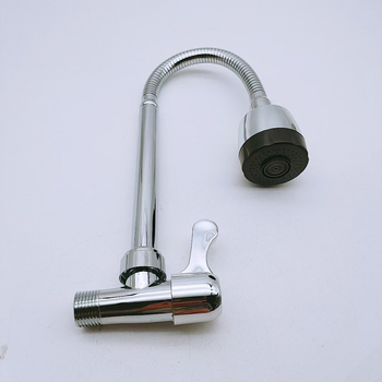 Zidni ugrađeni kuhinjski faucet s keramičkim jezgrom ventila, tijelo od cinkovog legura, jednopričvrsno spajanje, 0–90°C, 0,8 MPa