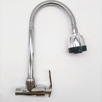 Zidni ugrađeni kuhinjski faucet s keramičkim jezgrom ventila, tijelo od cinkovog legura, jednopričvrsno spajanje, 0–90°C, 0,8 MPa