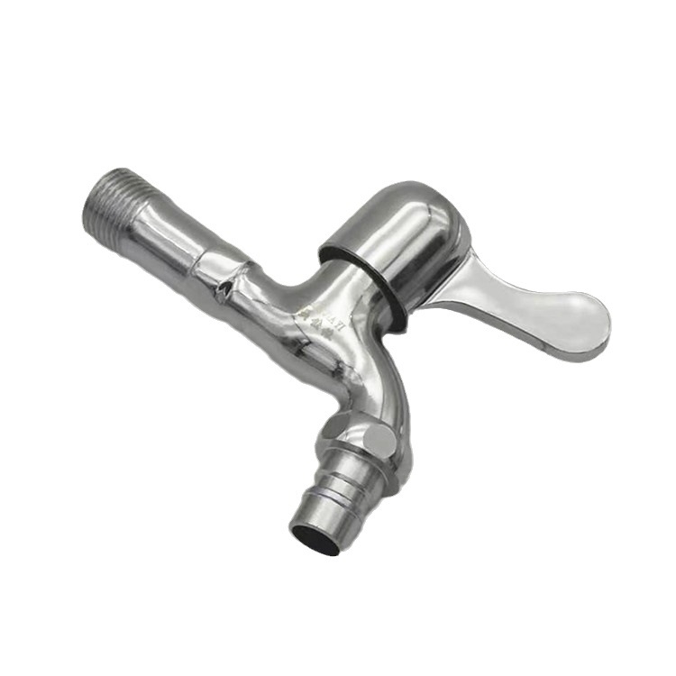 Robinet pentru mașina de spălat, aliaj de zinc, gură mediu-lungă, supapă magnetică, corp cu articulație unică, nucleu de cupru