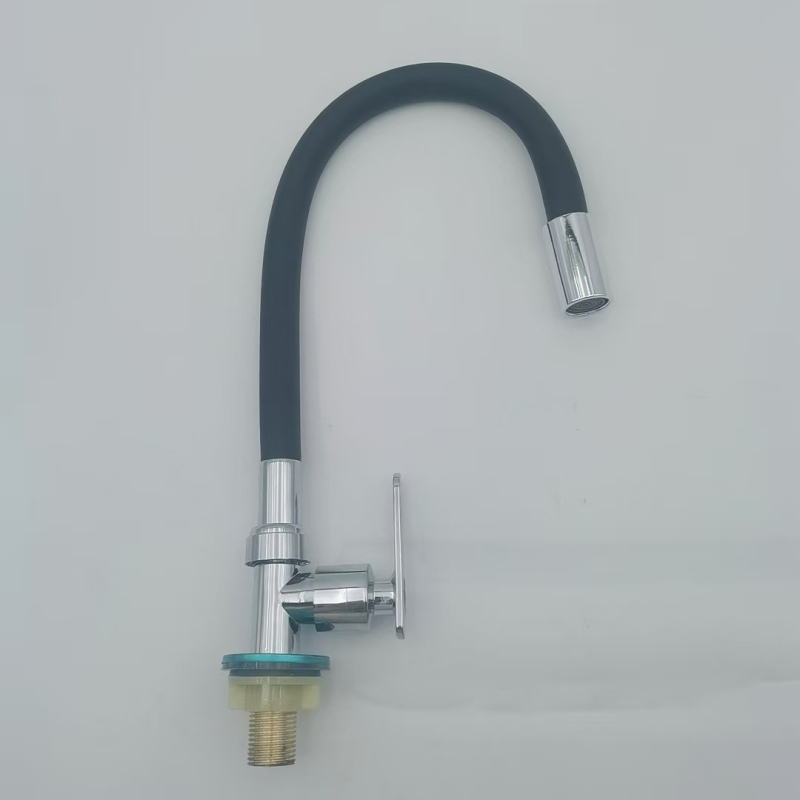 Robinet de bucătărie, montaj vertical, corp din aliaj de zinc, supapă cu disc ceramic, deschidere cu cheie