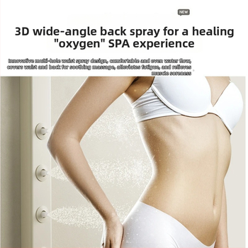 Set de duș montat pe perete, din cupru, cu jet, masaj, controlul temperaturii, LED, ploaie, 0–90°C, 1.0 MPa, model Z4