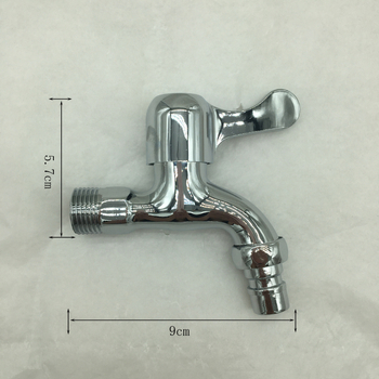 Robinet pentru mașina de spălat, corp din aliaj de zinc, montaj în perete, supapă ceramică cu disc, finisaj electroplacat