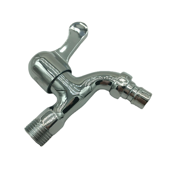 Robinet pentru mașina de spălat, corp din aliaj de zinc, montaj în perete, supapă ceramică cu disc, finisaj electroplacat