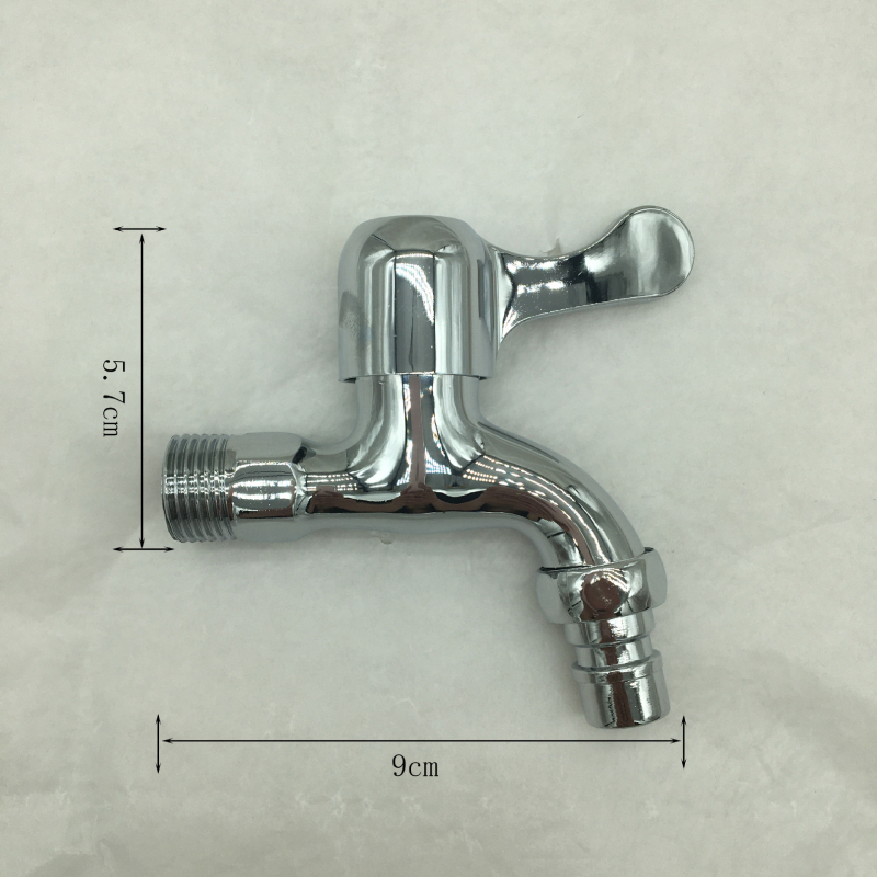 Robinet pentru mașina de spălat, corp din aliaj de zinc, montaj în perete, supapă ceramică cu disc, finisaj electroplacat