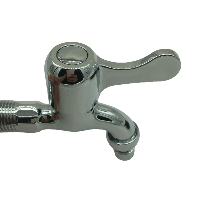 Robinet pentru mașina de spălat, corp din aliaj de zinc, montaj în perete, supapă ceramică cu disc, finisaj electroplacat