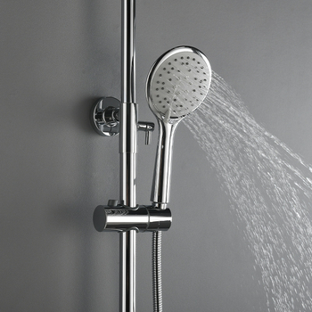 Set duș thermostatic, din cupru, montat pe perete, duș ploaie și masaj, control temperatură