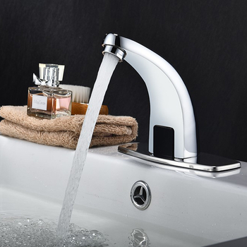 Robinet senzor pentru chiuvetă – deschidere inductivă, corp din cupru, model Xm-8801, montaj tip bazin, dublă construcție