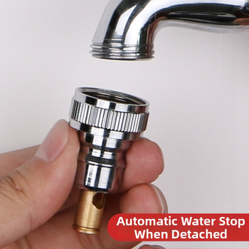 Xiongxin King Conector de oprire apă pentru maşina de spălat, adaptor universal cu 4 puncte, corp din cupru, model 266, 0–80°C, montaj în spirală