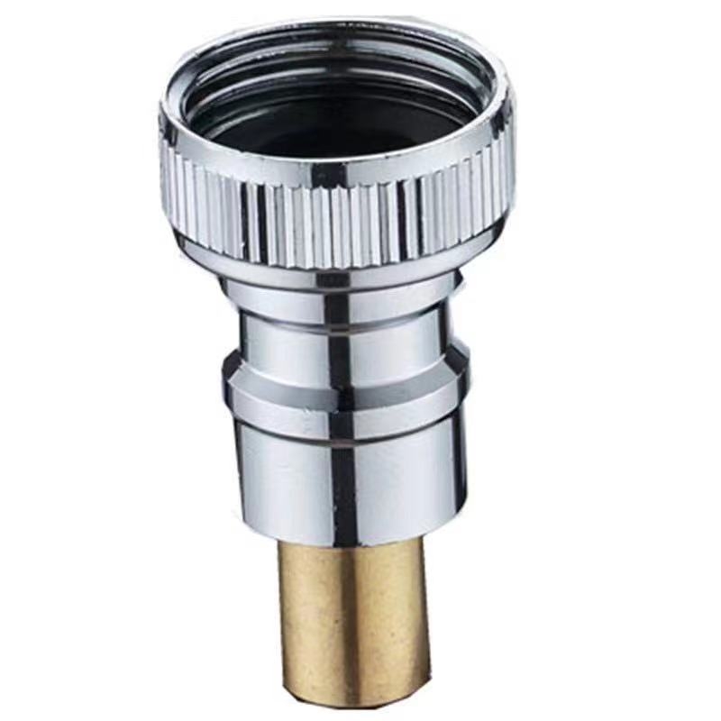 Xiongxin King Conector de oprire apă pentru maşina de spălat, adaptor universal cu 4 puncte, corp din cupru, model 266, 0–80°C, montaj în spirală