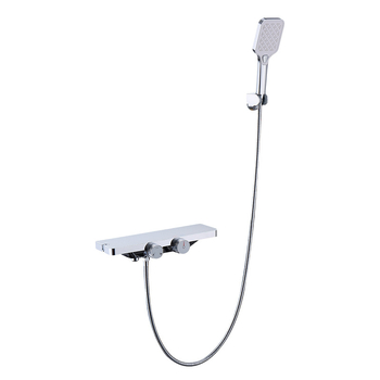 Set duș LM2508, montare pe perete, cupru, control temperatură, funcție ploaie, cromat, formă rotundă