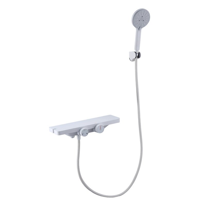 Set duș LM2508, montare pe perete, cupru, control temperatură, funcție ploaie, cromat, formă rotundă