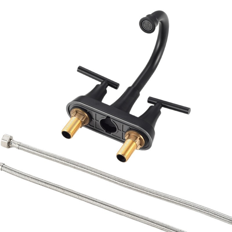 Robinet pentru lavoar – din cupru, rotativ, cu 3 găuri, tip separat, cu două mâneri, amestecător, 0-90C