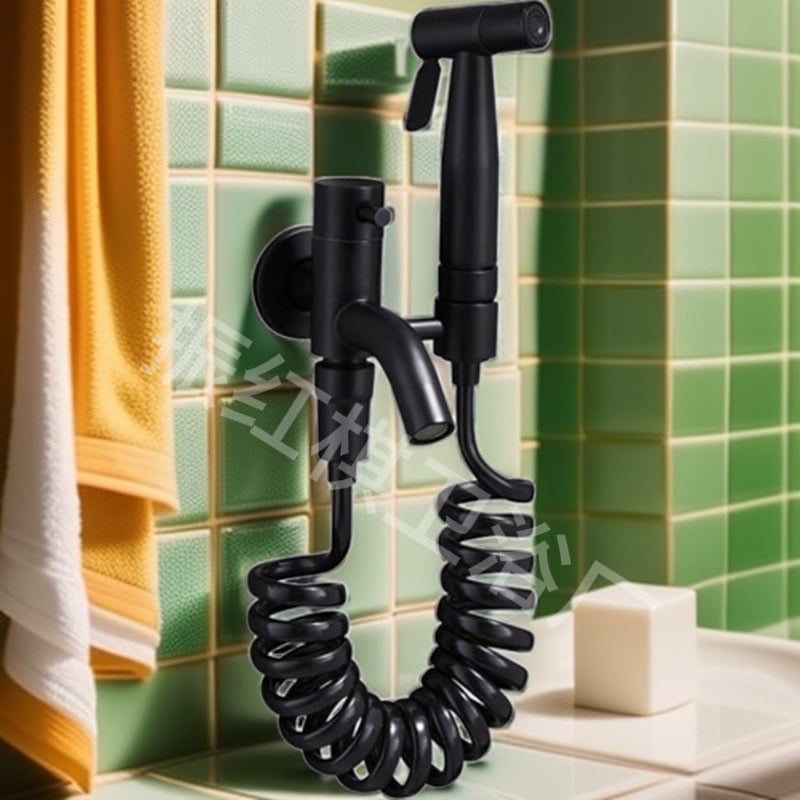 Robinet pentru toaletă cu pistol de pulverizare, oțel inoxidabil 304, montaj pe perete filet, 0–90°C, 1.0 MPa, nucleu de supapă din cupru