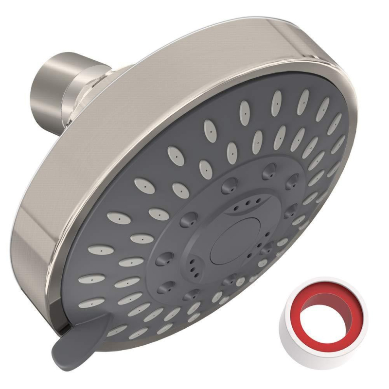 Cap de duș încastrat cu montaj pe perete, jet de sus, cinci setări pentru economisirea apei, ABS, certificat CUPC